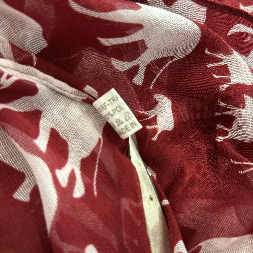Ladies Eternity Scarf Summer Elephant‎ Print Animal Print Wine